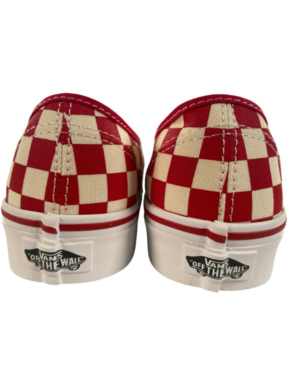 Vans Authentic Primary Check Racing Red/White Shoes Men's Sz 7/Women's 8.5 NEW - Picture 6 of 11